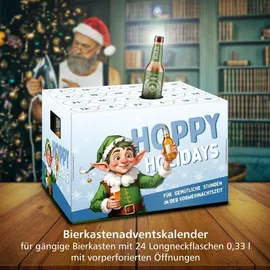 itenga Adventskalender für Bierkasten Stülper - Hoppy Holidays Wichtel - Bier Adventskalender