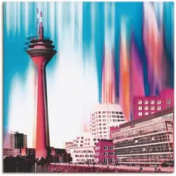 Leinwandbild ARTLAND "Düsseldorf Skyline Collage I", bunt (farbe bild(er): bunt), B:70cm H:70cm, Canvas, Leinwand, Bilder, auf Keilrahmen gespannt