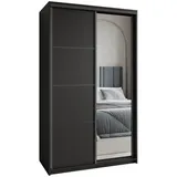 masseno Schwebetürenschrank VARO 120 x 205 x 60 cm Schwarz