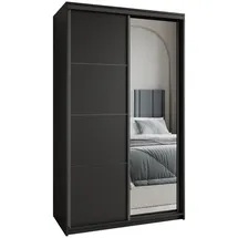 masseno Schwebetürenschrank VARO 120 x 205 x 60 cm Schwarz