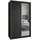 masseno Schwebetürenschrank VARO 120 x 205 x 60 cm Schwarz