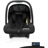 PETEX Babyschale fürs Auto - Bambini i-Size Norm nach ECE R129 für Kinder von ca. 40-87 cm, Schaukelfunktion, Autositz in schwarz, 1 Stück