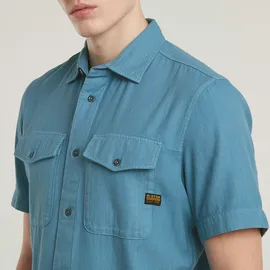 G-Star Slim Fit Kurzarmhemd Blau XS