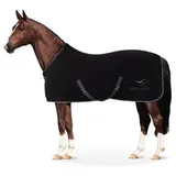 Equinate Abschwitzdecke Nevada aus Fleece mit Widerristpolster und Kreuzbegurtung schwarz