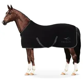 Equinate Abschwitzdecke Nevada aus Fleece mit Widerristpolster und Kreuzbegurtung schwarz