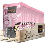 LEONARDO Frischebeutel [16x85g Geflügel + Ei] | Getreidefreies Nassfutter für Katzen | Feuchtfutter Alleinfutter im Einzelportionsbeutel