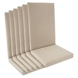Beautissu 6er Set Hochlehner Auflage wasserdicht 100x50x5,5cm Beige - Beige