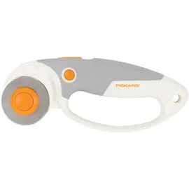 Fiskars Titan-Rollschneider, Rollmesser mit Schlaufengriff, Rechts- und Linkshändig, Klingen-Durchmesser: 45 mm, Orange/Weiß/Grau, 1066047