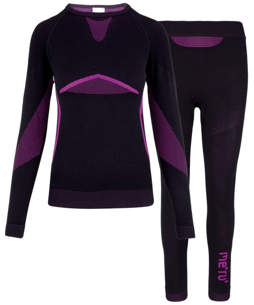 Meru Set Winter - Komplet Funktionswäsche - Damen - Black/Pink - XL