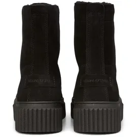 Marc O'Polo Marc OߴPolo Damen Stiefeletten aus Veloursleder mit Front-Reißverschluss, Schwarz (Black), 40