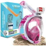 KAIMANA Tauchermaske - Die Preisgekrönte Schnorchelmaske Kinder inkl. Tragetasche, (Taucherbrille Kinder 4 Jahre - Kinder Schnorchelmaske), absolut CO2 sichere Tauchmaske Kinder - Tauchermaske Kinder