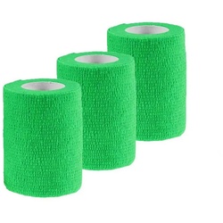 meDDio Bandage 1/3/6 Haftbandagen Größe+Farbe wählbar, 3 Stück 7.5 cm hellgrün grün