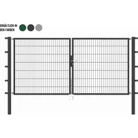 GAH Alberts Zaundoppeltür Flexo 400 x 100 cm anthrazit zum Einbetonieren