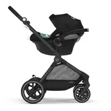 Cybex EOS 2-in-1 mit Babyschale Aton B2 i-Size und Babyschalen-Adapter, Reisesystem, Ab Geburt bis 22 kg (ca. 4 Jahre), Moon Black (Schwarz)