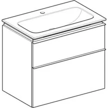 Geberit iCon Set Möbelwaschtisch mit Unterschrank, 2 Schubladen, 75x63x48 cm, 502332013 Waschtisch-Set 75x63x48cm, weiß/KeraTect, Korpus/Griff weiß matt