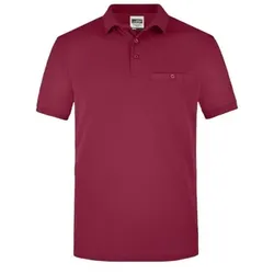 Herren Work Poloshirt mit Tasche JN846, wein-rot, Größe L - rot - L