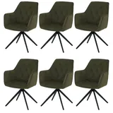 6er-Set Esszimmerstuhl HWC-L80, Küchenstuhl Stuhl, drehbar, Metall Stoff/Textil