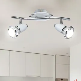 GLOBO Deckenlampe LED 2x4 Watt chrom weiß