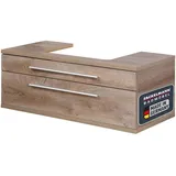 FACKELMANN Waschtischunterschrank Stanford mit Beckenausschnitt/Soft-Close-System/Maße (B x H x T): ca. 110 x 41 x 50 cm/hochwertiger Badschrank/Korpus: Braun hell/Front: Braun hell