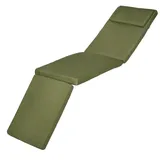 Beautissu Luxus Deckchair Auflage LoftLux DC, 175x45x5cm, Olivegrün - Grün