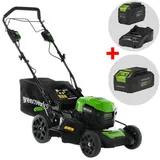 Greenworks GD48LM46SP 48V - Akku-Rasenmäher - Akku 4Ah + Gratis 48-V-Akku 2 Ah, mit Radantrieb