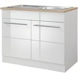 KOCHSTATION Spülenschrank »KS-Wien«, Breite 100 cm, inkl. Einbauspüle, weiß