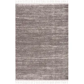 Carpet City Hochflor-Teppich CARPET CITY "Pulpy 524" Gr. 5, grau, B:240cm H:30mm L:340cm, Kunstfaser, Teppiche, Fransenteppich, besonders weich, mit Fransen, Meliert