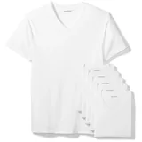 Amazon Essentials Unterhemden Herren mit V-Ausschnitt, Atmungsaktiv, Baumwolle, 6er-Pack, Weiß, XL