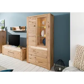 MASSIVMOEBEL24.DE Vitrine KENT 113 x 40 x 205 cm Beige