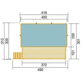 Weka Massivholzpool 595 Gr. 1 490 x 201 x 315 cm grün/braun Folie blau