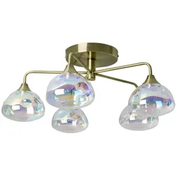 NÄVE LED-Deckenleuchte »VARNA«, ∅xH: 50 x 4,5 cm, Metall/Glas - goldfarben