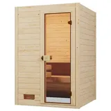 Weka Sauna Valida Gr. 1 mit Glastür - Massivholzsauna 38 mm - 3,6 kW Saunaofen OS inkl. Steuerung