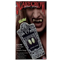 Horror-Shop Vampir-Kostüm UV Aktive Scarecrow Vampirzähne Regulär - Make-up weiß