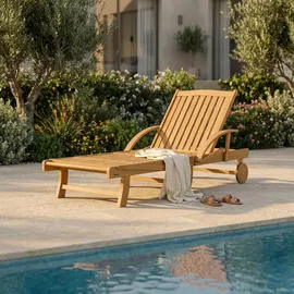 Juskys Sonnenliege SunScape 196 x 72,5 x 30 cm natur 2 St.