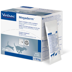 VIRBAC Megaderm 28x4 ml Nahrungsergänzungsmittel für Hunde und Katzen bis zu 10 kg bei Hautproblemen (Rabatt für Stammkunden 3%)