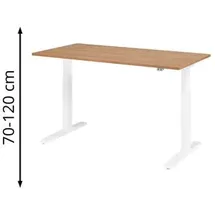 Hammerbacher XMKA16 elektrisch höhenverstellbarer Schreibtisch nussbaum rechteckig, C-Fuß-Gestell weiß 160,0 x 80,0 cm