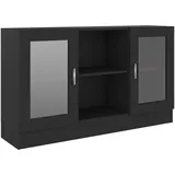 vidaXL Vitrinenschrank Schwarz 120x30,5x70 cm Holzwerkstoff