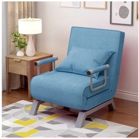 BlingBin Sessel Relaxsessel klappbarer Sessel mit Kissen Ausziehbare (Ausziehcouch und Schlafsessel), 6-Winkel verstellbare Rückenlehne blau