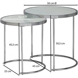 Wohnling Beistelltisch Rund Ø 50/42 cm Silbern 50 x 50 x 50 cm