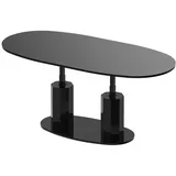 designimpex Couchtisch Design HBL-111 stufenlos höhenverstellbar ausziehbar oval schwarz