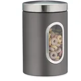 Relaxdays Vorratsdose 17,0 cm hoch grau 1,4 l, 1 St.