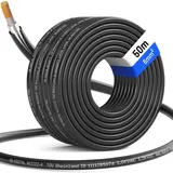 hb-digital Solarkabel 6 mm2 H1Z2Z2-K TÜV zertifiziertes PV Kabel für Solar Anlagen 50m schwarz