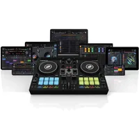 Reloop Buddy Kompakter 2-Kanal DJ Controller für Algoriddim DJay auf iOS, iPadOS, Android, Mac und PC mit RGB Performance Pads, FX Paddel und Neural Mix Steuerung, schwarz