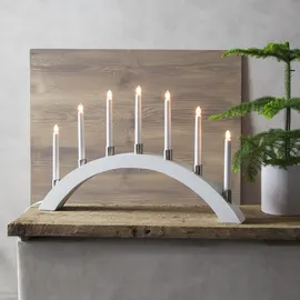 MARELIDA Lichterbogen TALL Schwibbogen 7flammig L: 67cm, Holz weiß