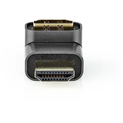 Nedis HDMI -Adapter - HDMI Stecker - HDMI Ausgang - Vergoldet - 270° abgewinkelt - Aluminium - Gun Metal Grau - 1 Stück - Verpackung mit Sichtfenster