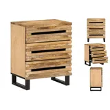 vidaXL Nachttisch 50x34x62 cm Raues Massives Mangoholz