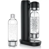 Arendo Wassersprudler Soda Maker schwarz + 2x 1000 ml Flaschen