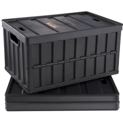 VEVOR 3er-Set 65L Profi Klappbox aus PP Transportbox mit Deckel Faltbarer Aufbewahrungsbox mit Handgriff Stapelbare Kisten Storage Box Faltboxen Stapelboxen für Aufbewahrung & Transport