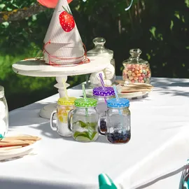 Relaxdays Bunte Trinkgläser mit Deckel 0,5 l 4-tlg.