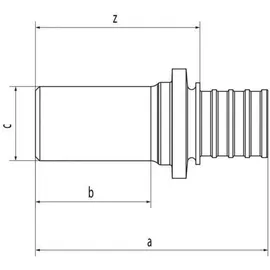 Rehau Löt-Pressübergang Rautitan RX+ 16 - L 15, Außendurchmesser 15mm